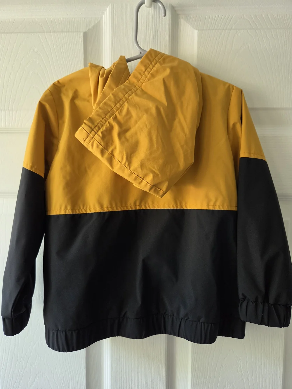 Kids Two-Tone Hooded Windbreaker Jacket - Yellow/Black